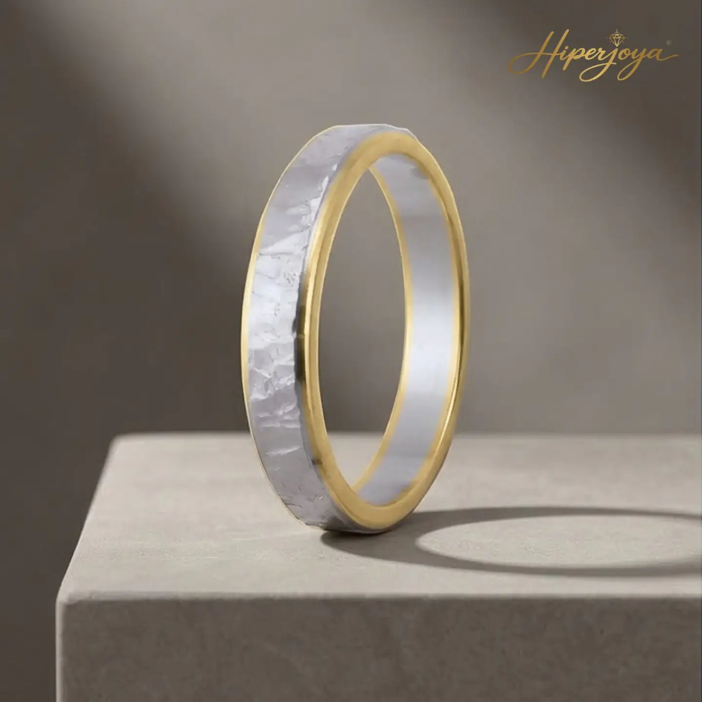 Alianza en oro bicolor 18k 4