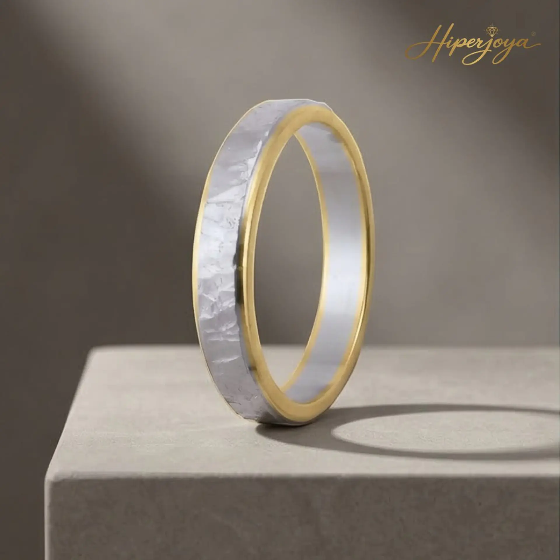 Alianza en oro bicolor 18k 4