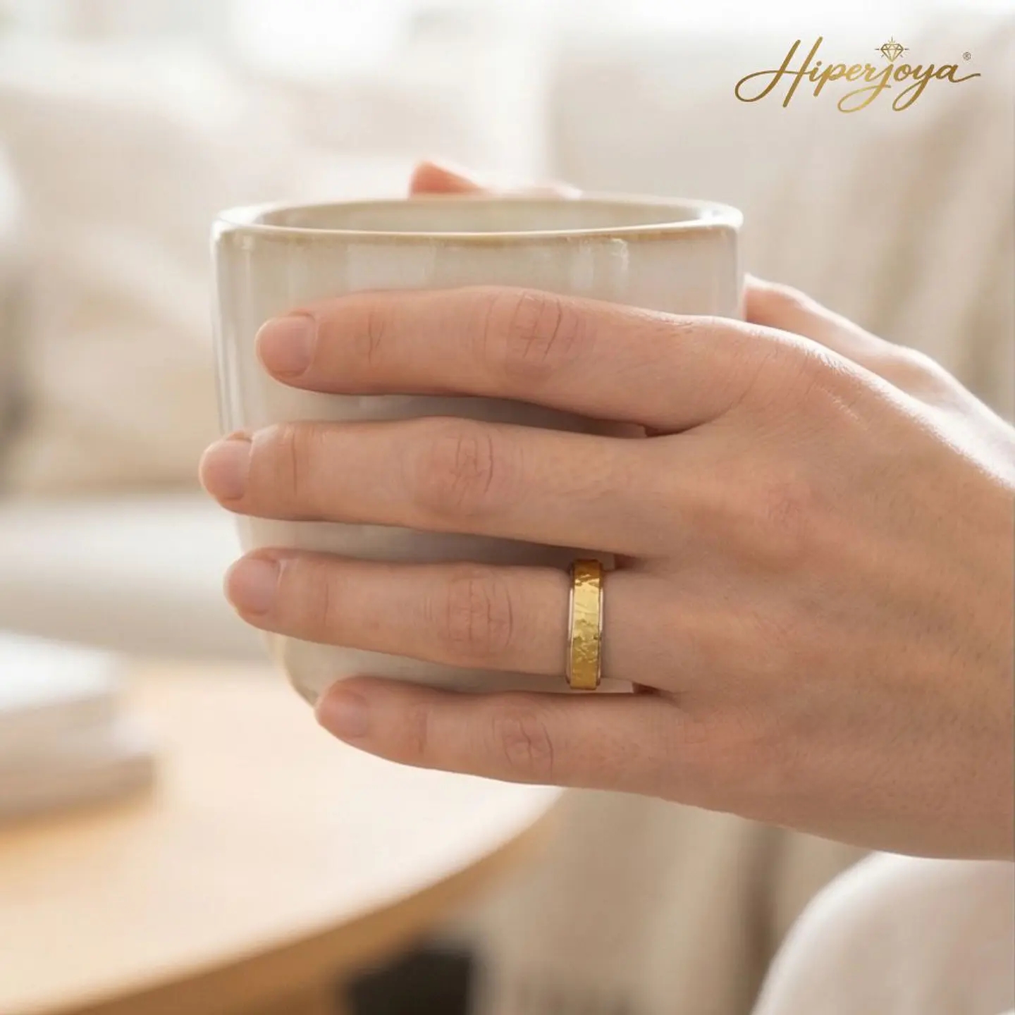 Alianza de oro bicolor 18k 2