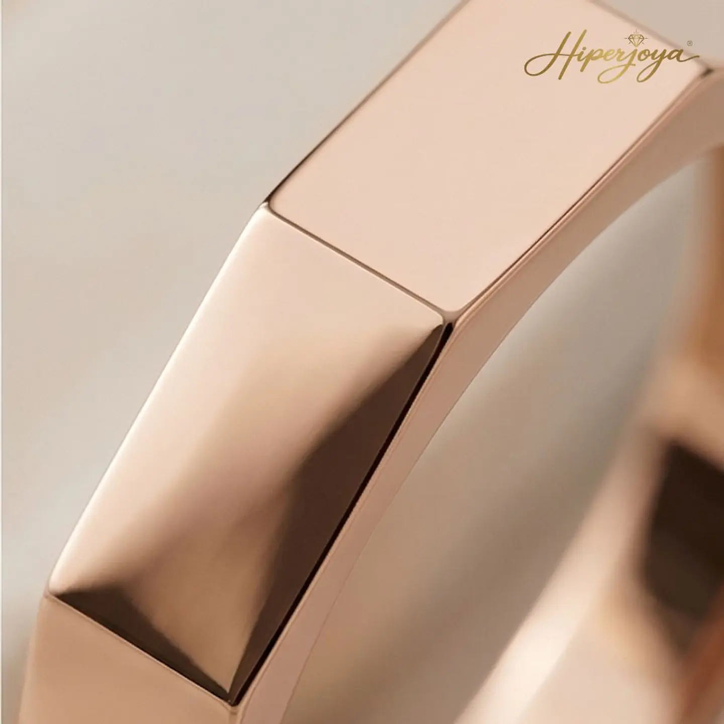 Alianza cubica oro rosa 18k 3