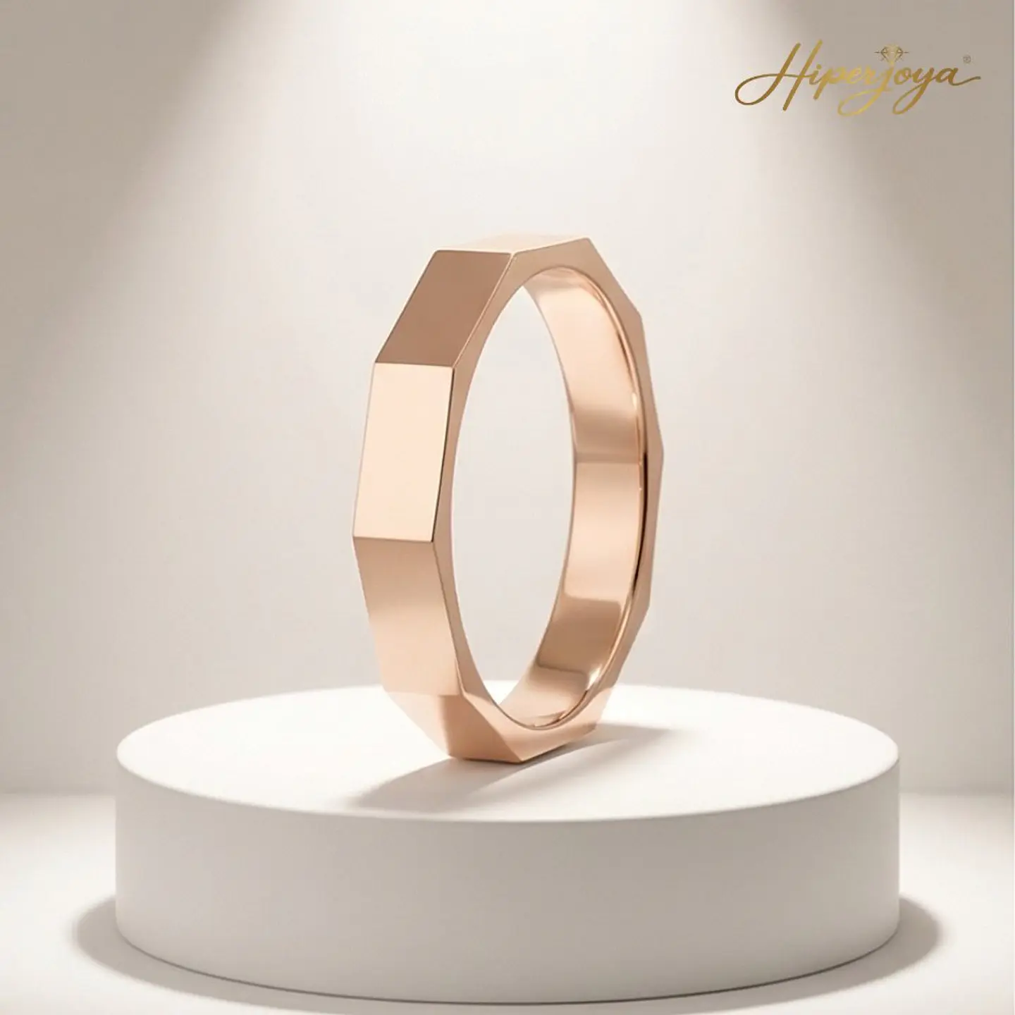 Alianza cubica oro rosa 18k 4