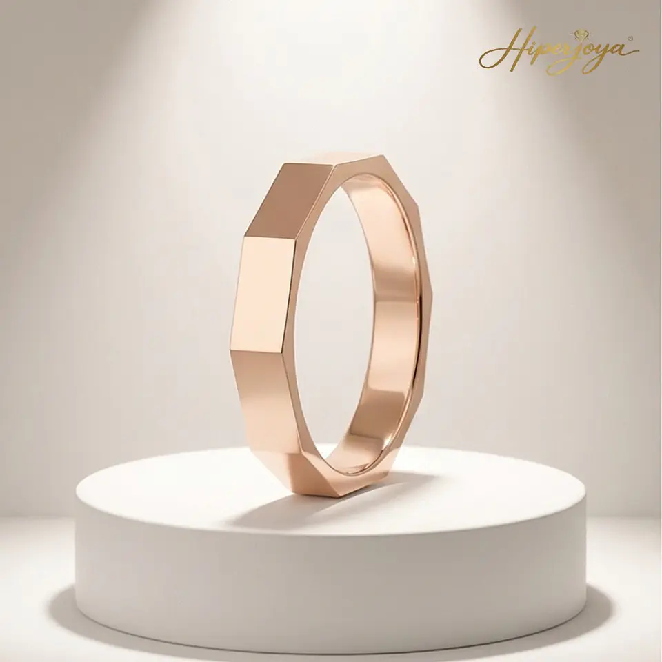 Alianza cubica oro rosa 18k 4