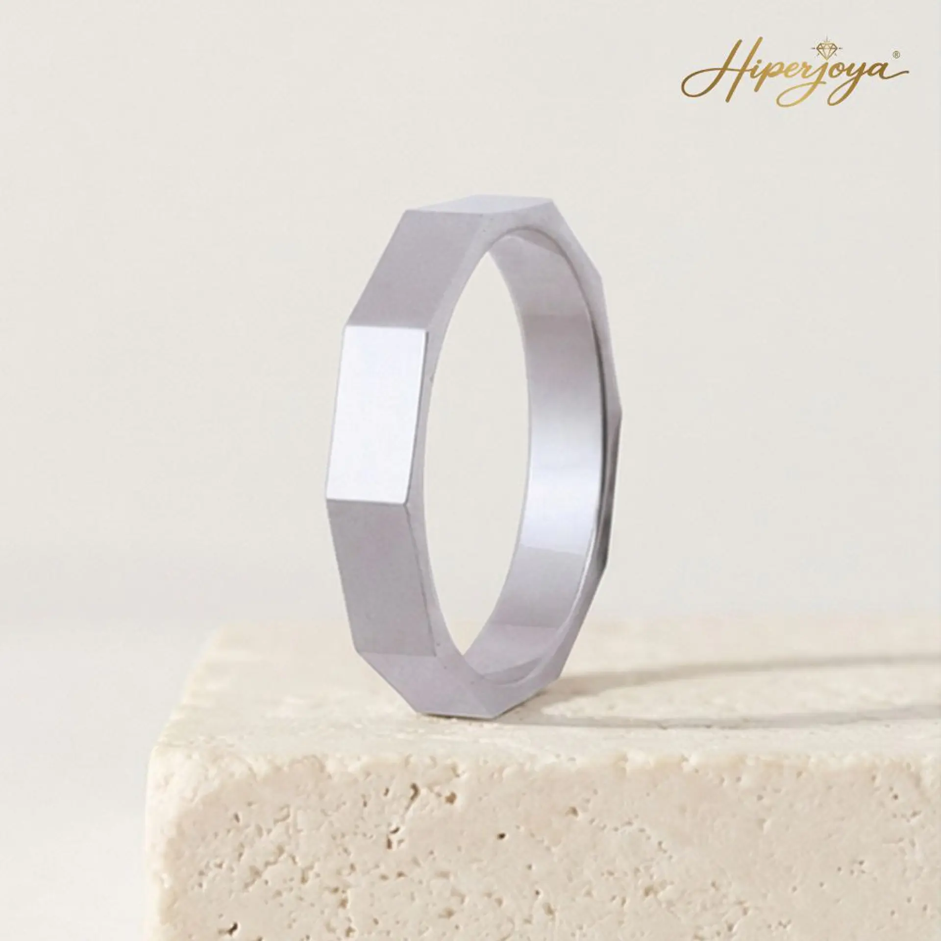 Alianza oro 18k blanco cubic 4