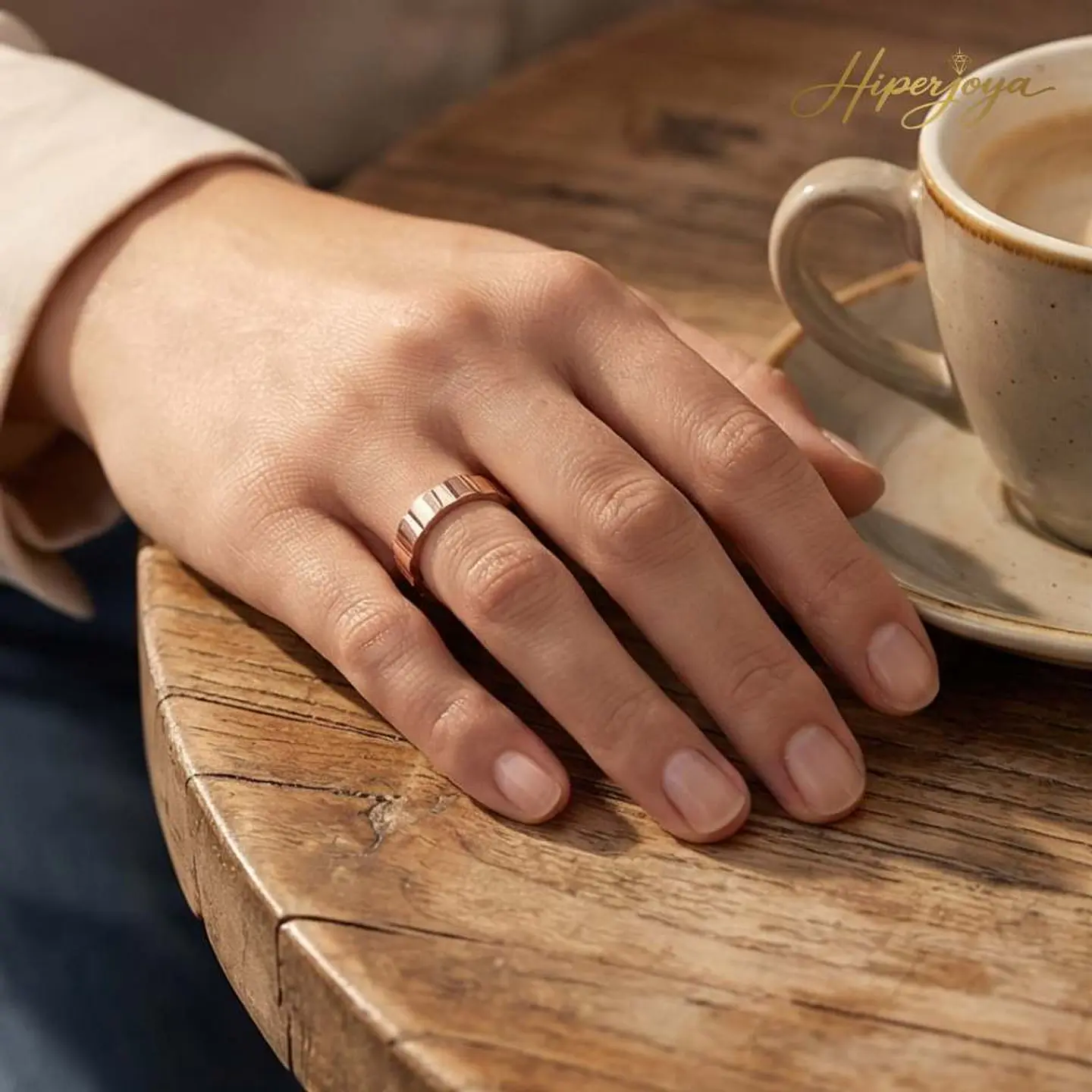 Alianza cubic 18k oro rosa 2