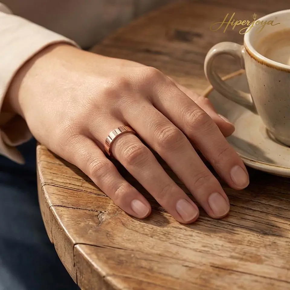 Alianza cubic 18k oro rosa 2