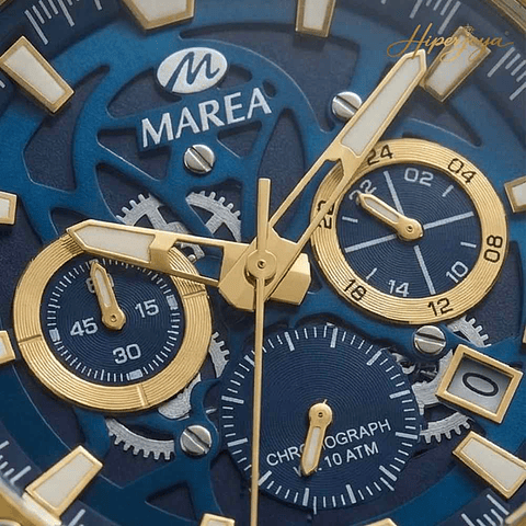 Reloj acero dorado crono steel 