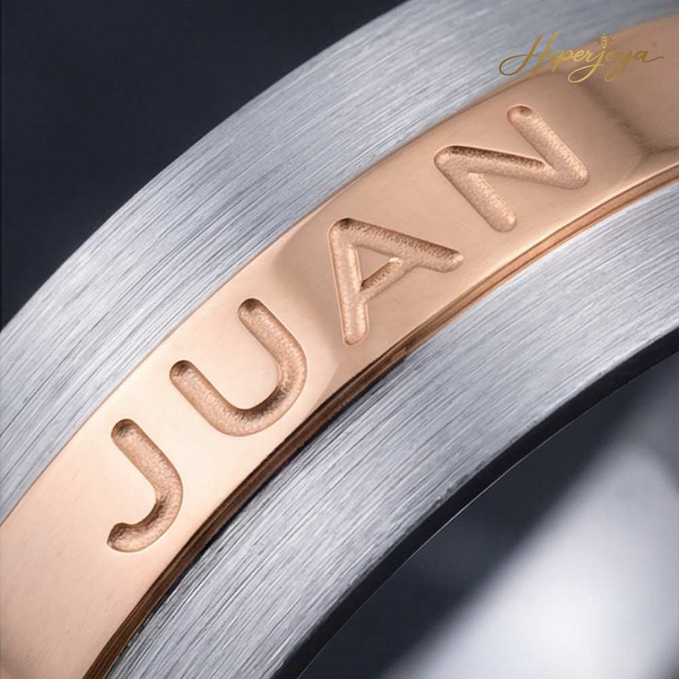 Alianza oro bicolor 18k nombre 3