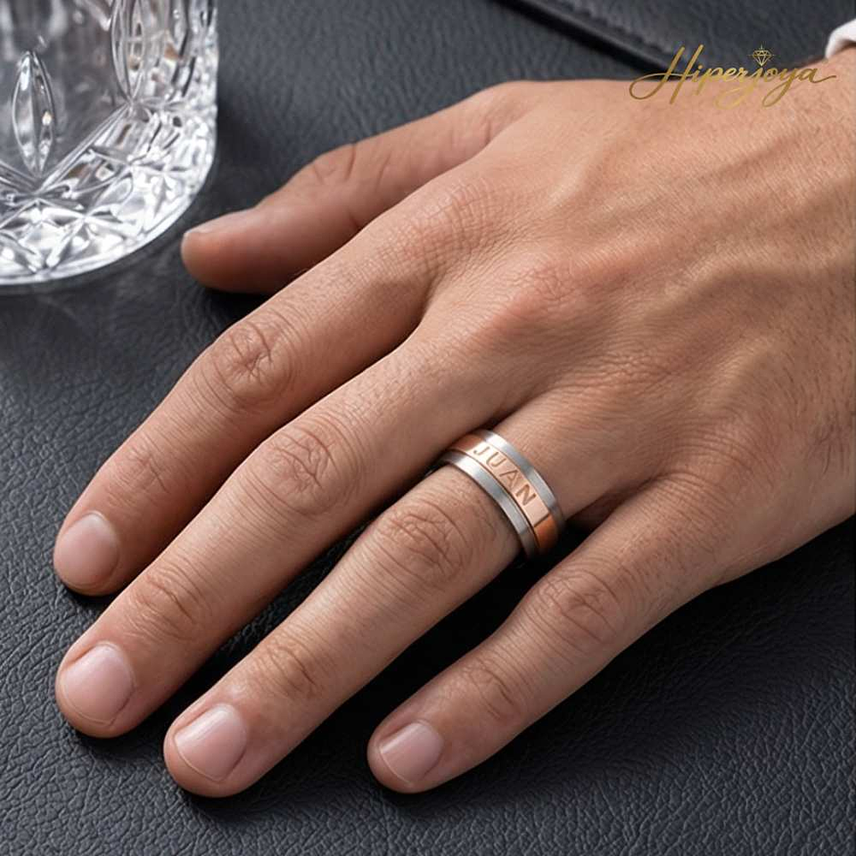 Alianza oro bicolor 18k nombre 2