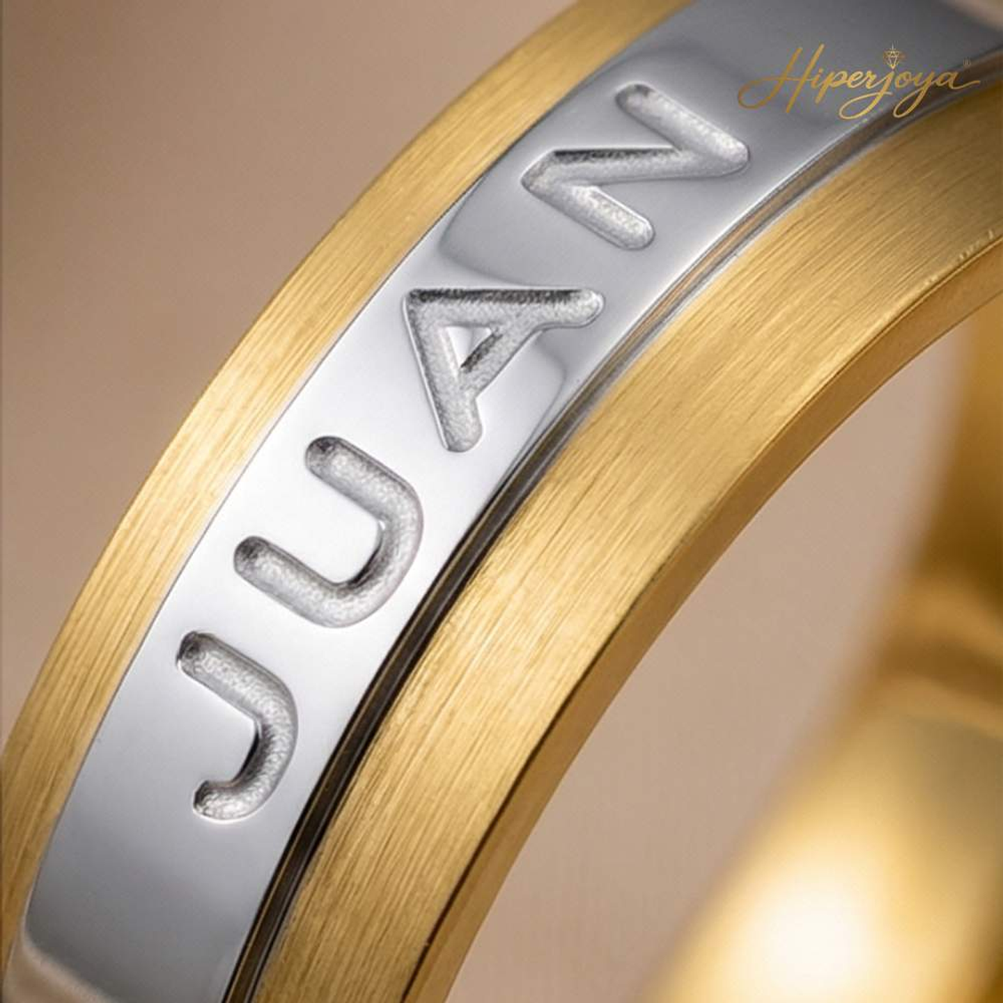 Alianza oro bicolor 18k nombre 14