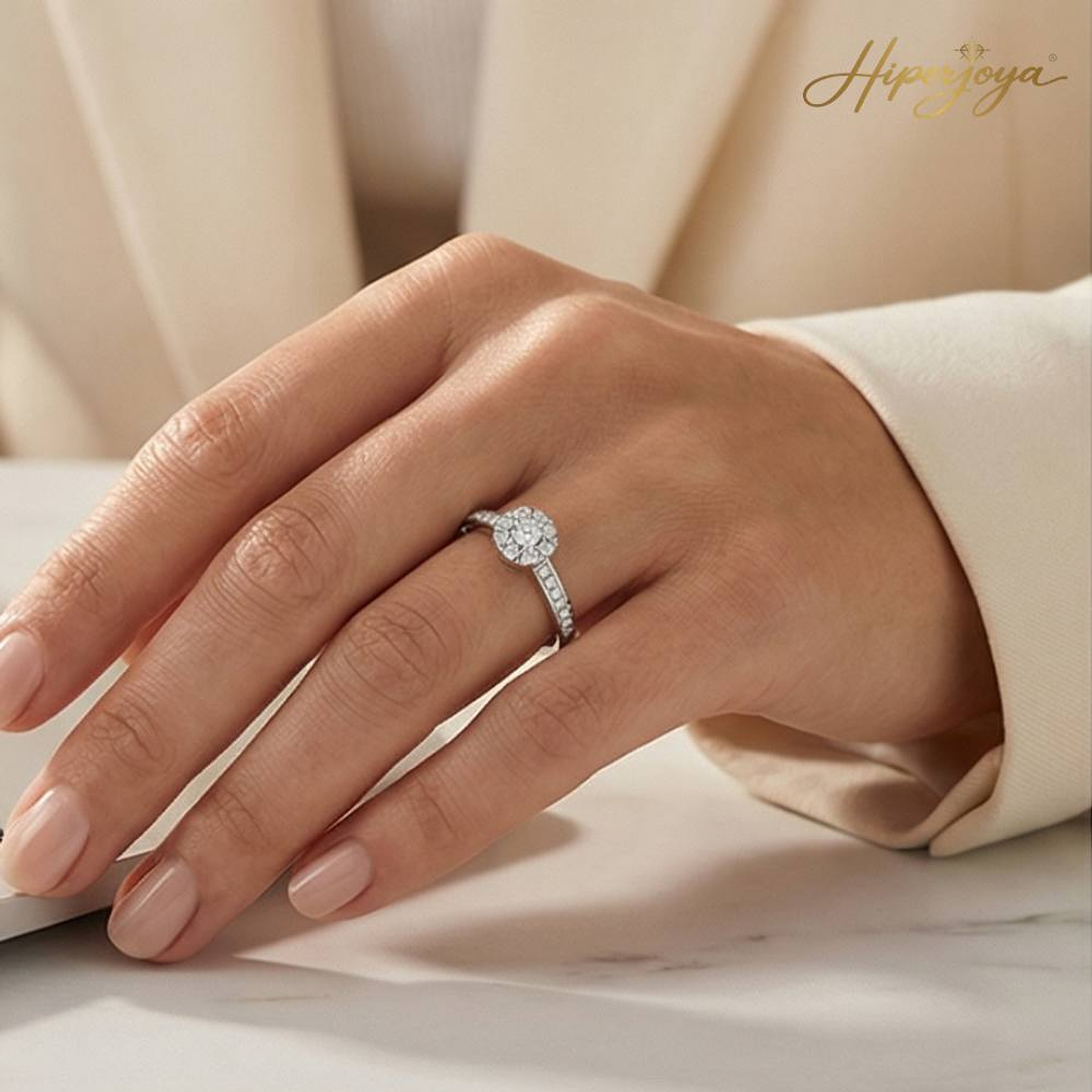 Anillo de compromiso Oro blanco 2