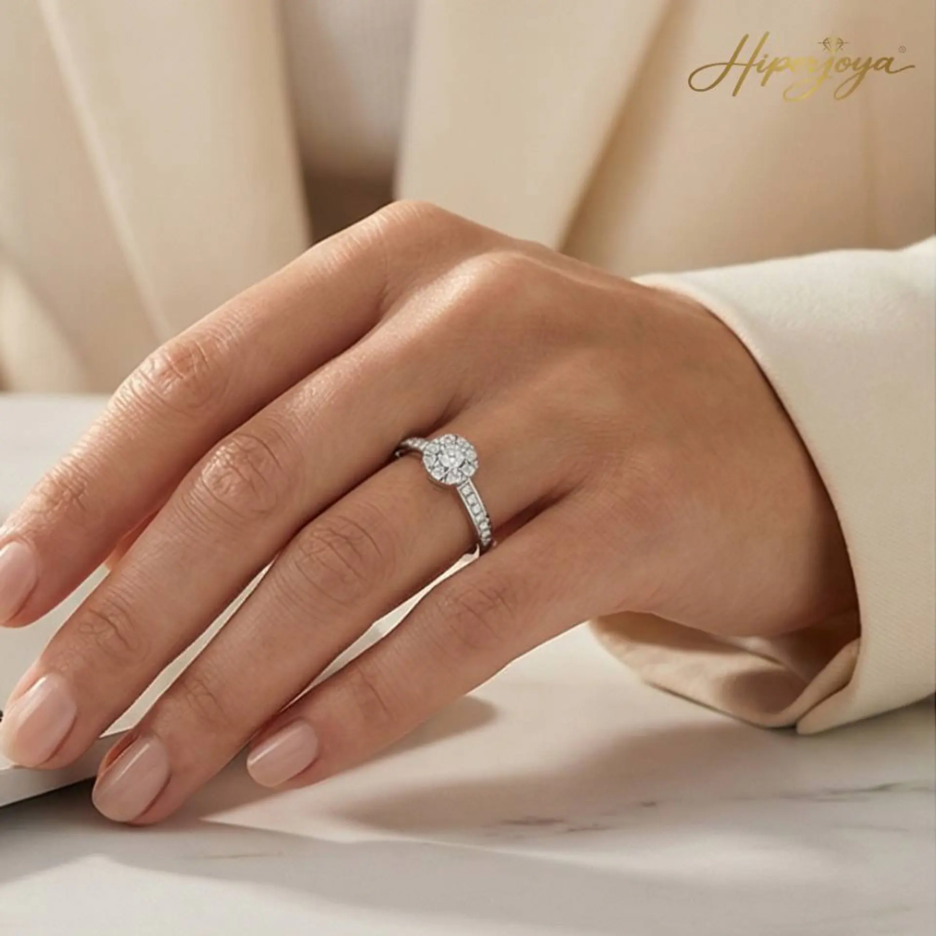 Anillo de compromiso Oro blanco 2