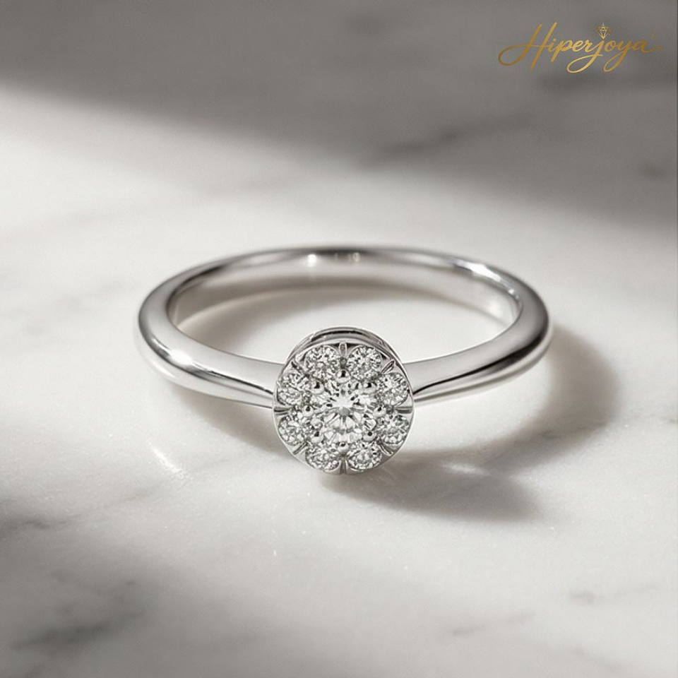 Anillo de compromiso Oro blanco 4