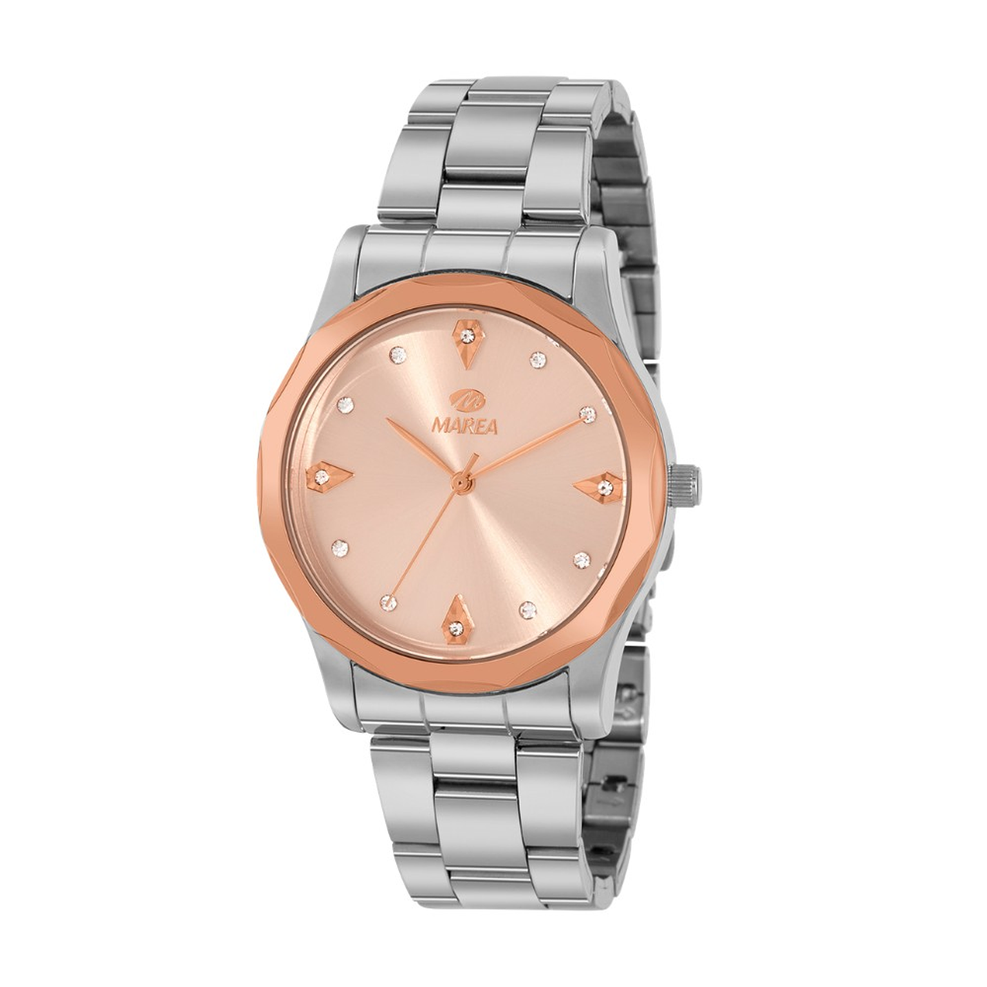 Reloj plateado con rose gold 1