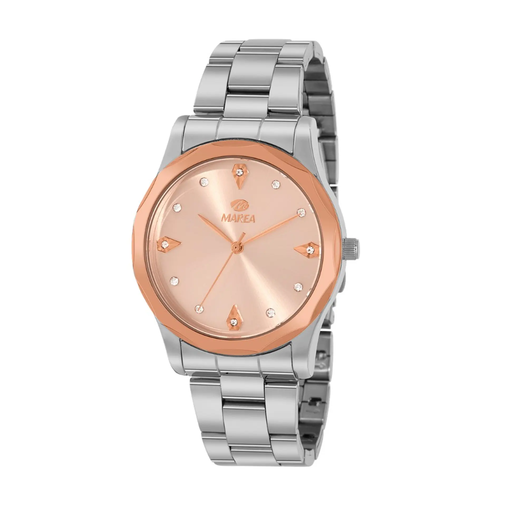 Reloj plateado con rose gold 1