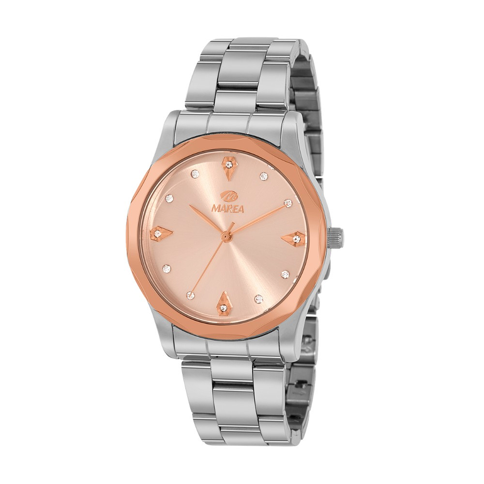Reloj plateado con rose gold 1