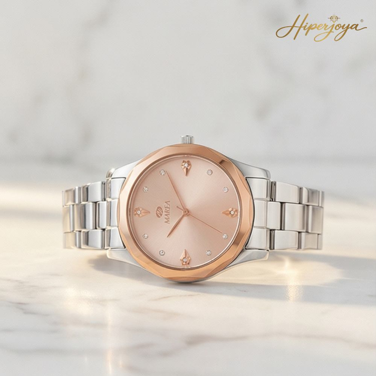 Reloj plateado con rose gold 4
