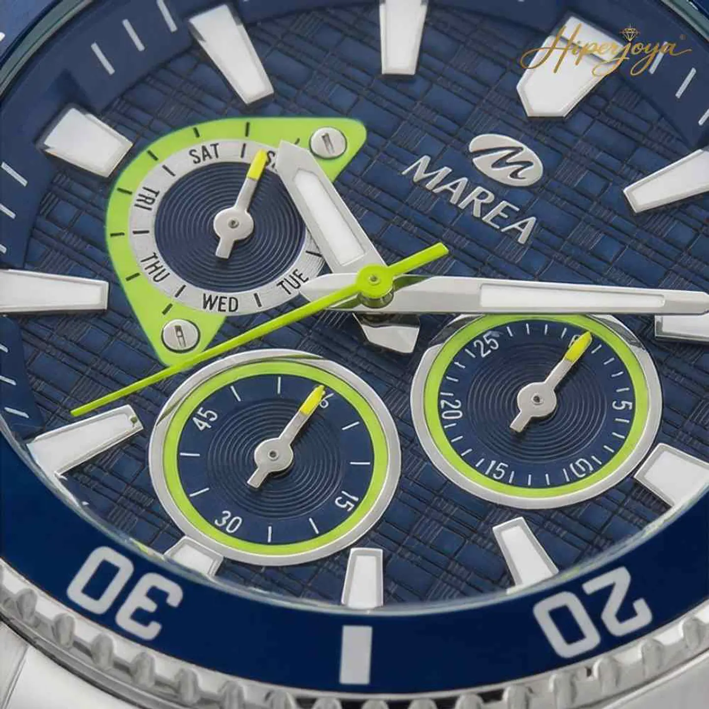 Reloj de acero multifunción azul  3