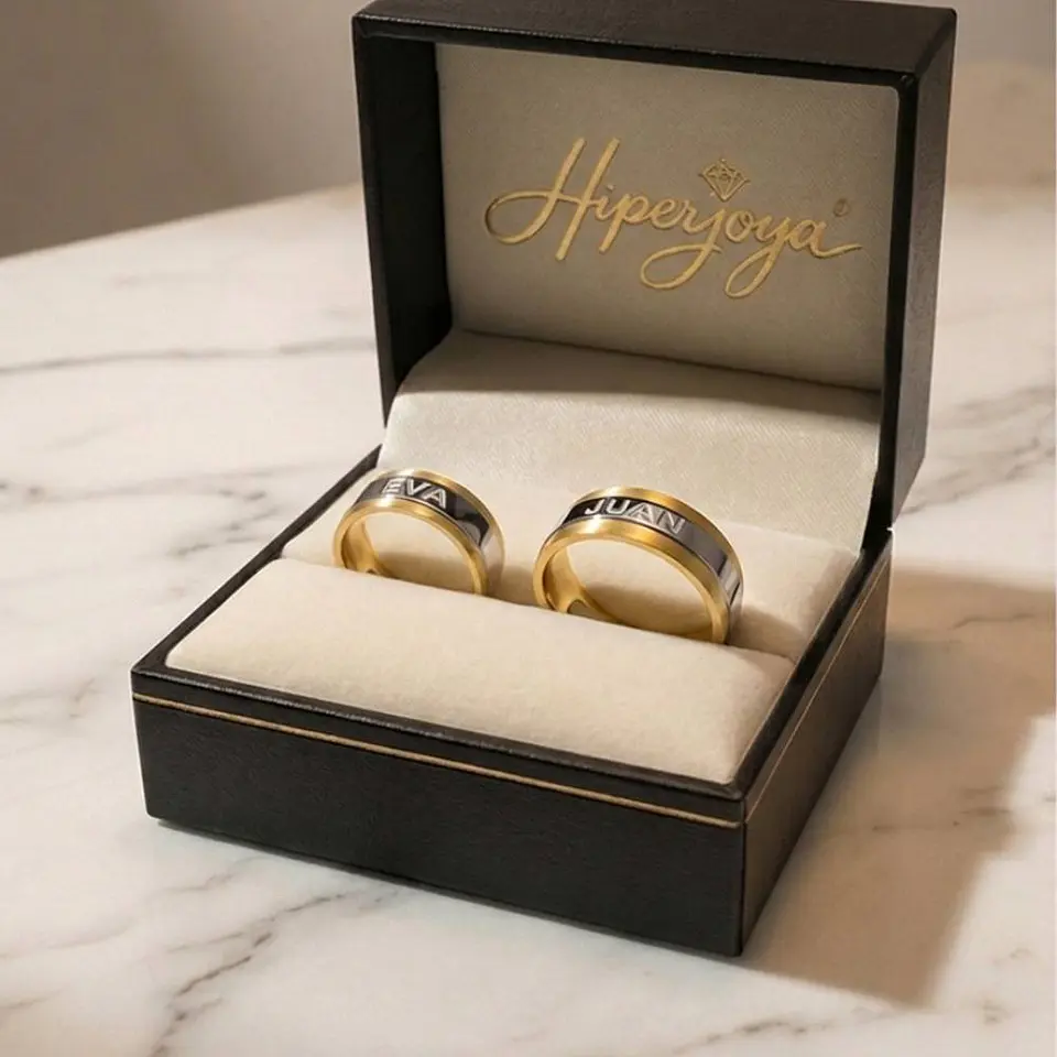 Alianza oro bicolor 18k nombre 16