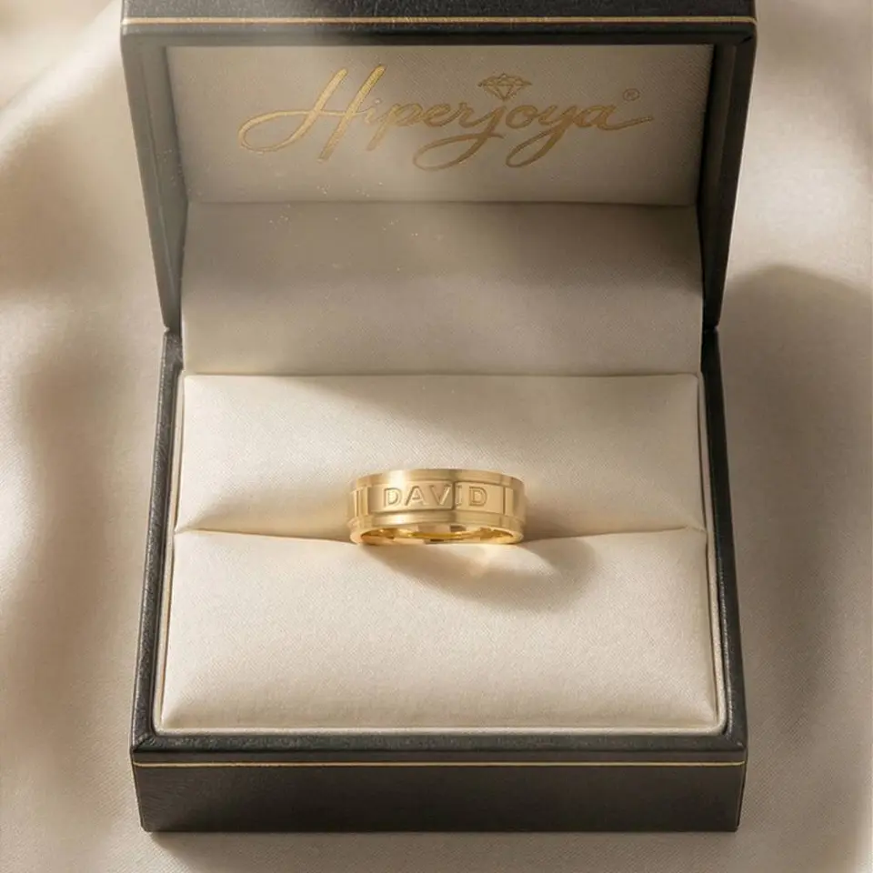 Alianza de oro 18k con nombre  6