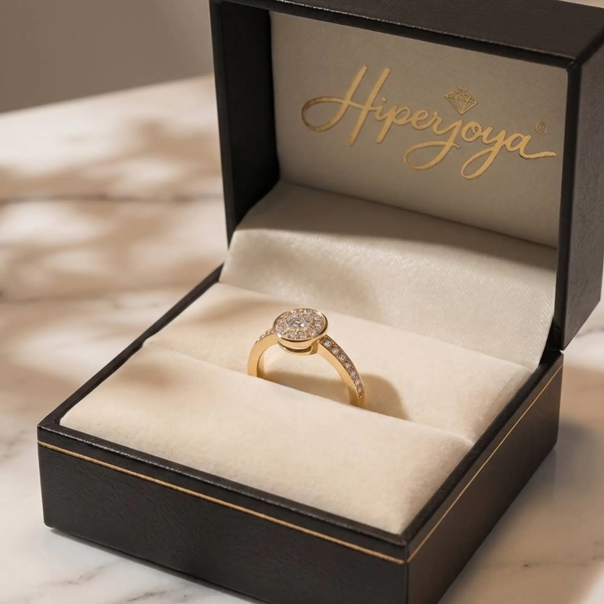 Anillo para pedida de mano Oro 18k y diamantes 7