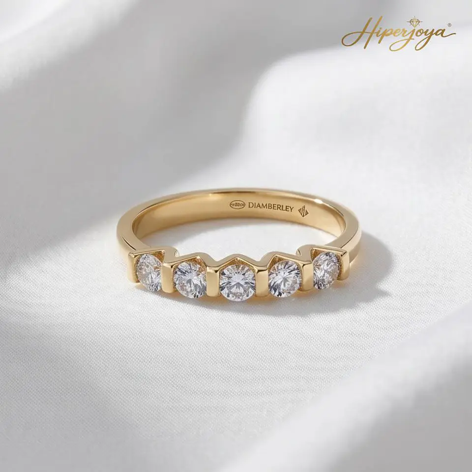 Anillo para mujer de Oro amarillo 18k con diamantes  4