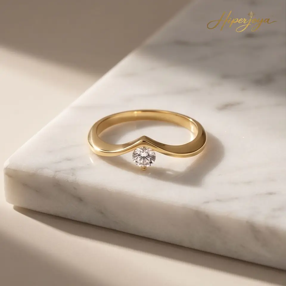Anillo con diamante Oro 18k 4