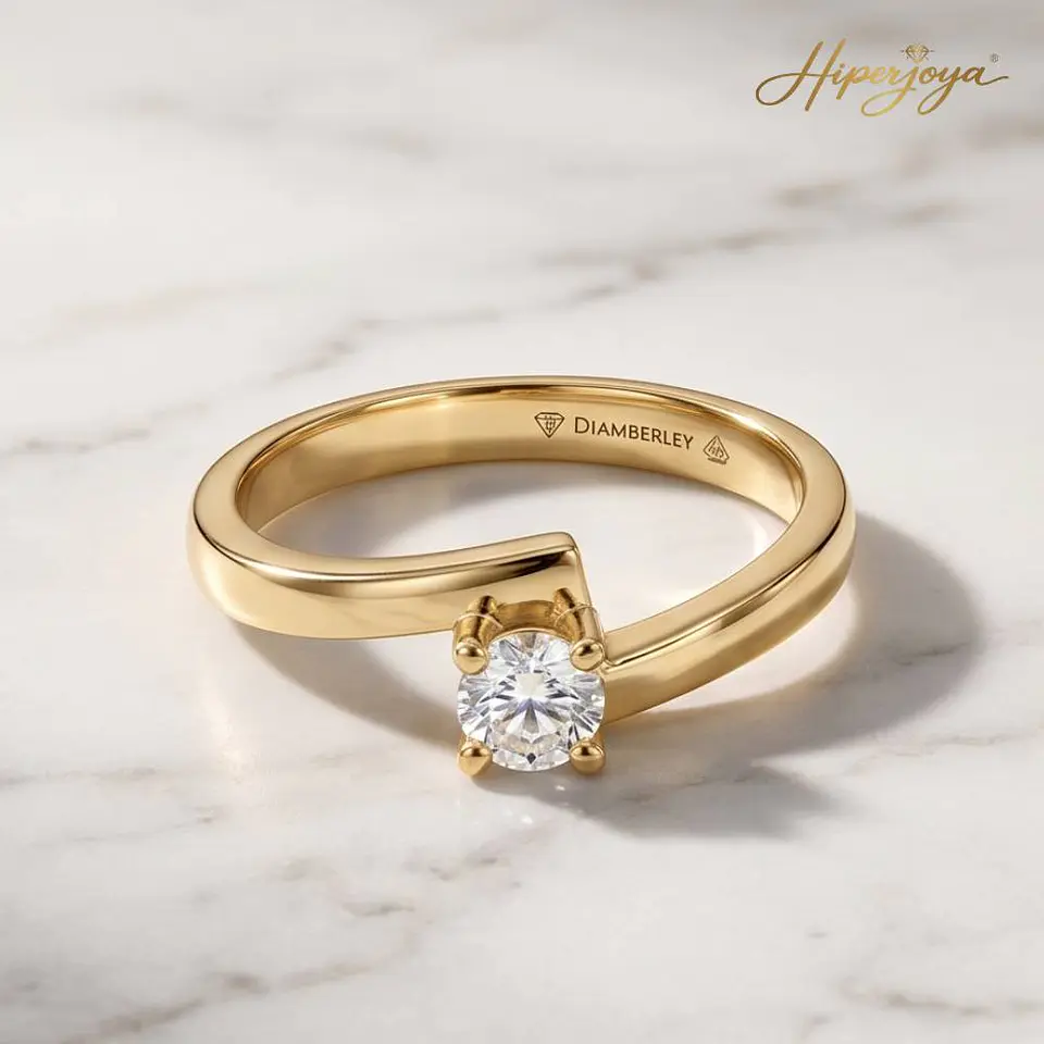 Anillo de compromiso en Oro amarillo 18k  4
