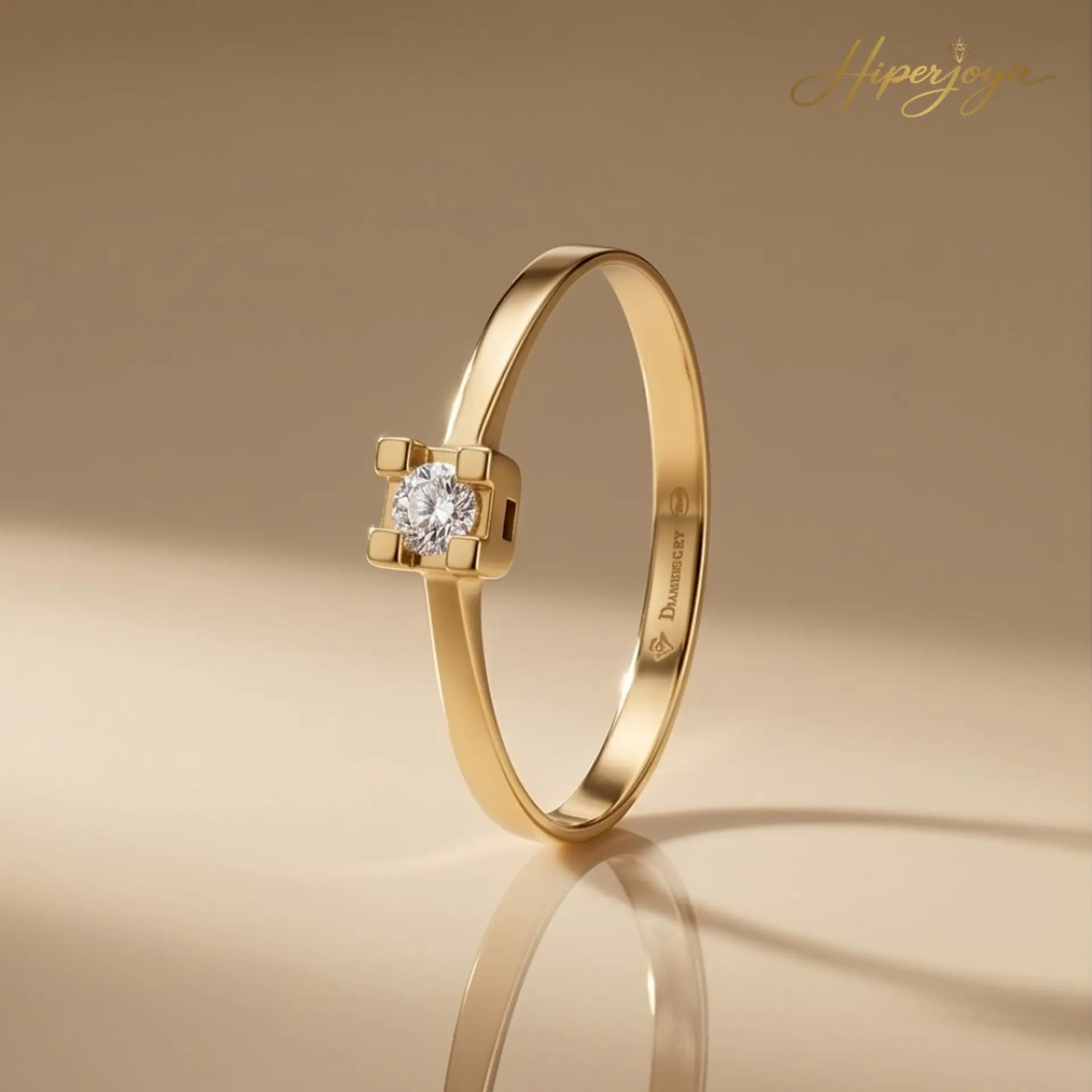 Anillo con diamantes en Oro amarillo 18k 4