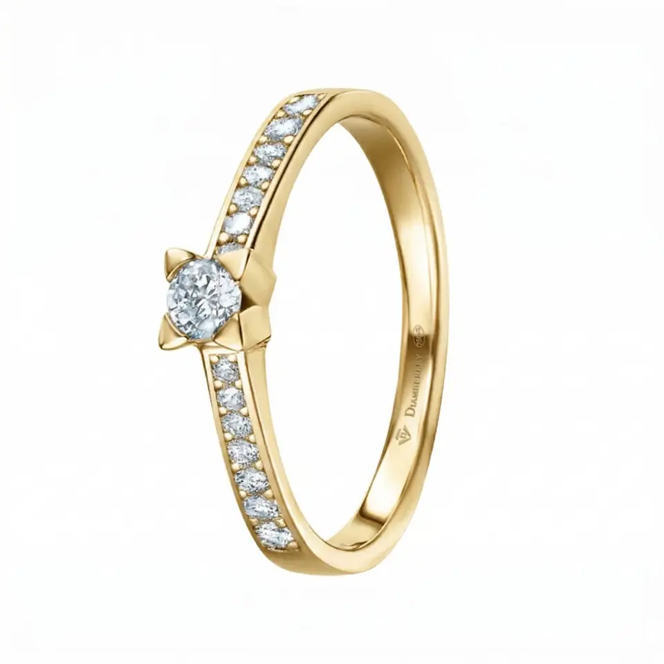 Anillo de Oro 18k amarillo y diamantes  1