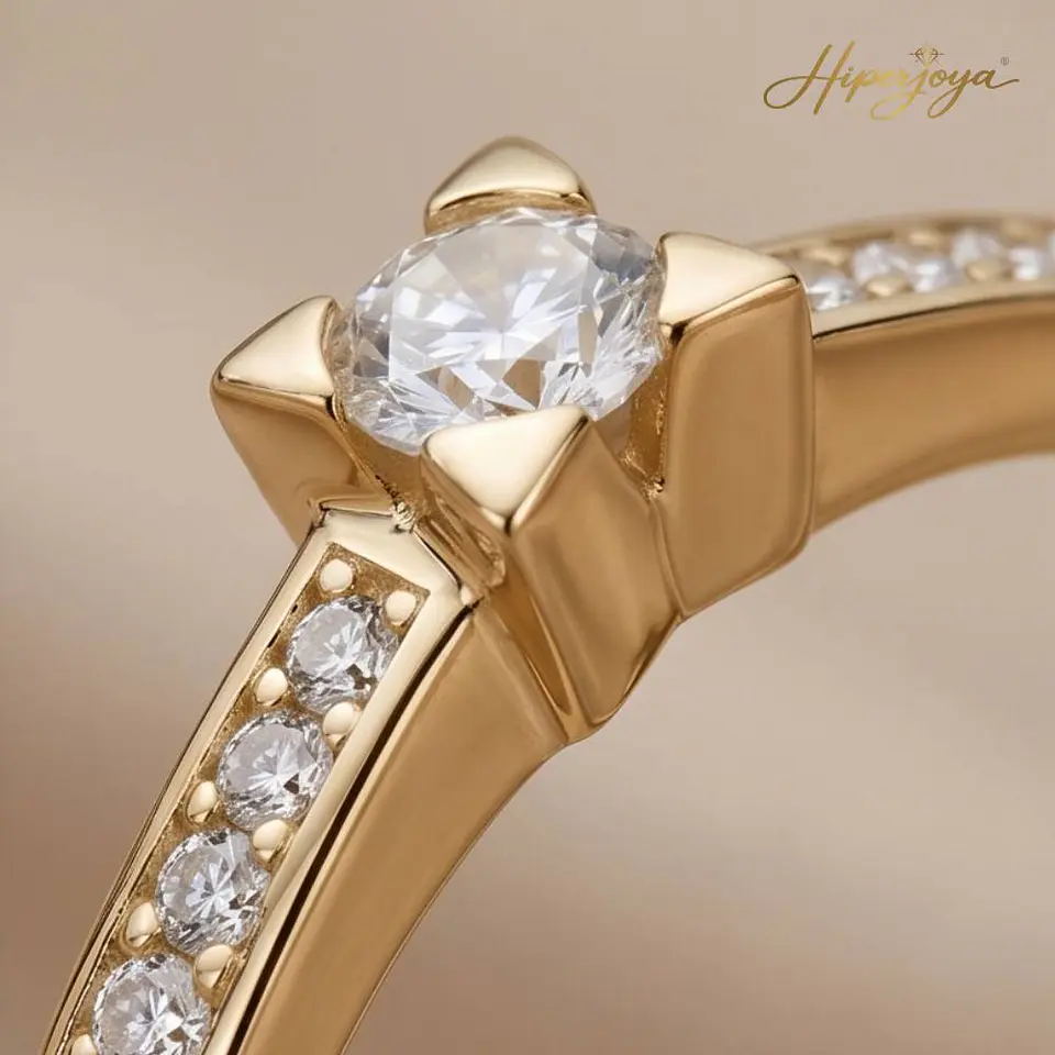 Anillo de Oro 18k amarillo y diamantes  5