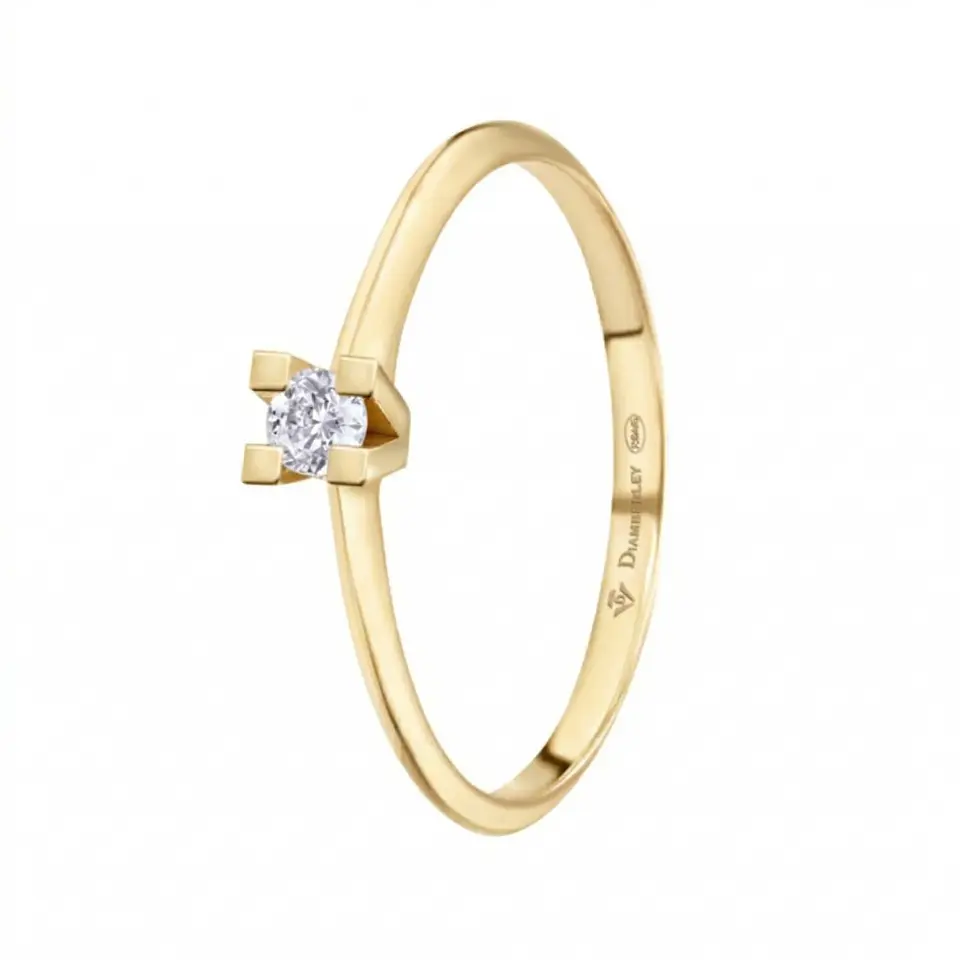 Anillo solitario con diamantes  1