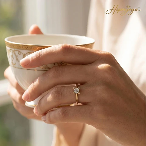 Anillo solitario con diamantes 