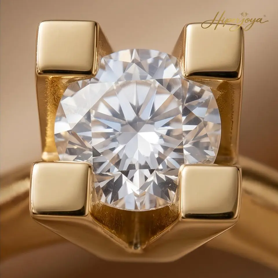 Anillo solitario con diamantes  3