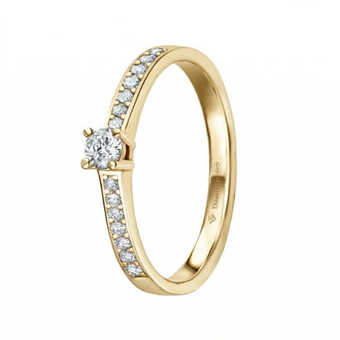 Anillo solitario Oro amarillo 18k