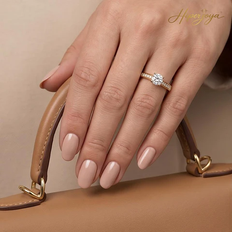 Anillo solitario Oro amarillo 18k