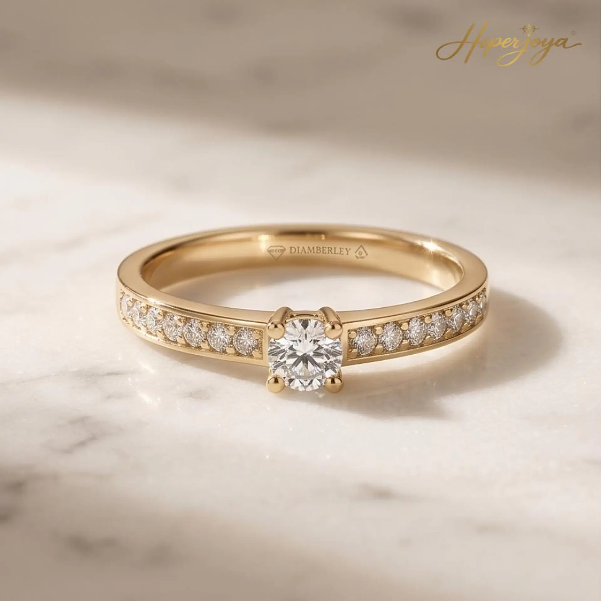Anillo solitario Oro amarillo 18k 4