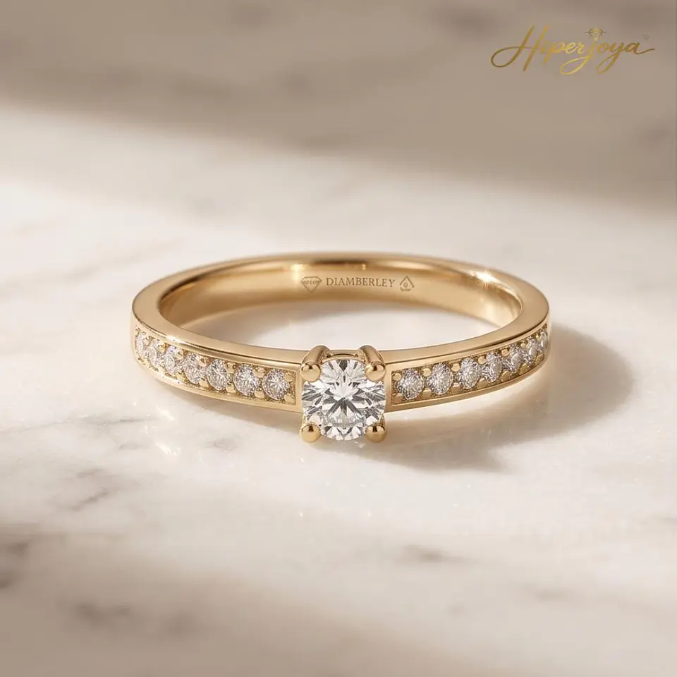 Anillo solitario Oro amarillo 18k 4