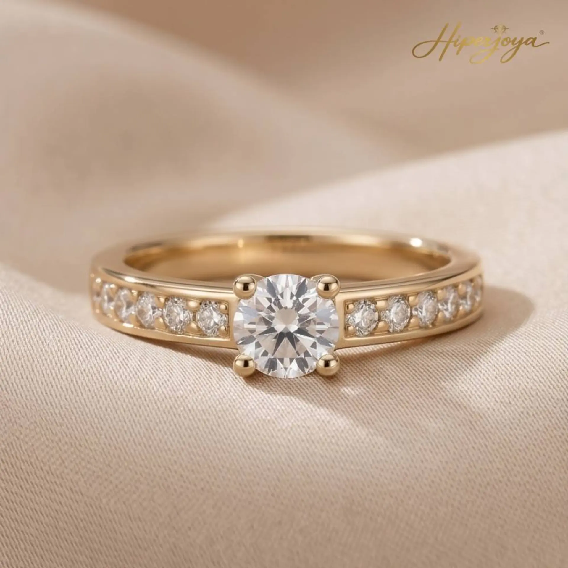 Anillo solitario Oro amarillo 18k 6