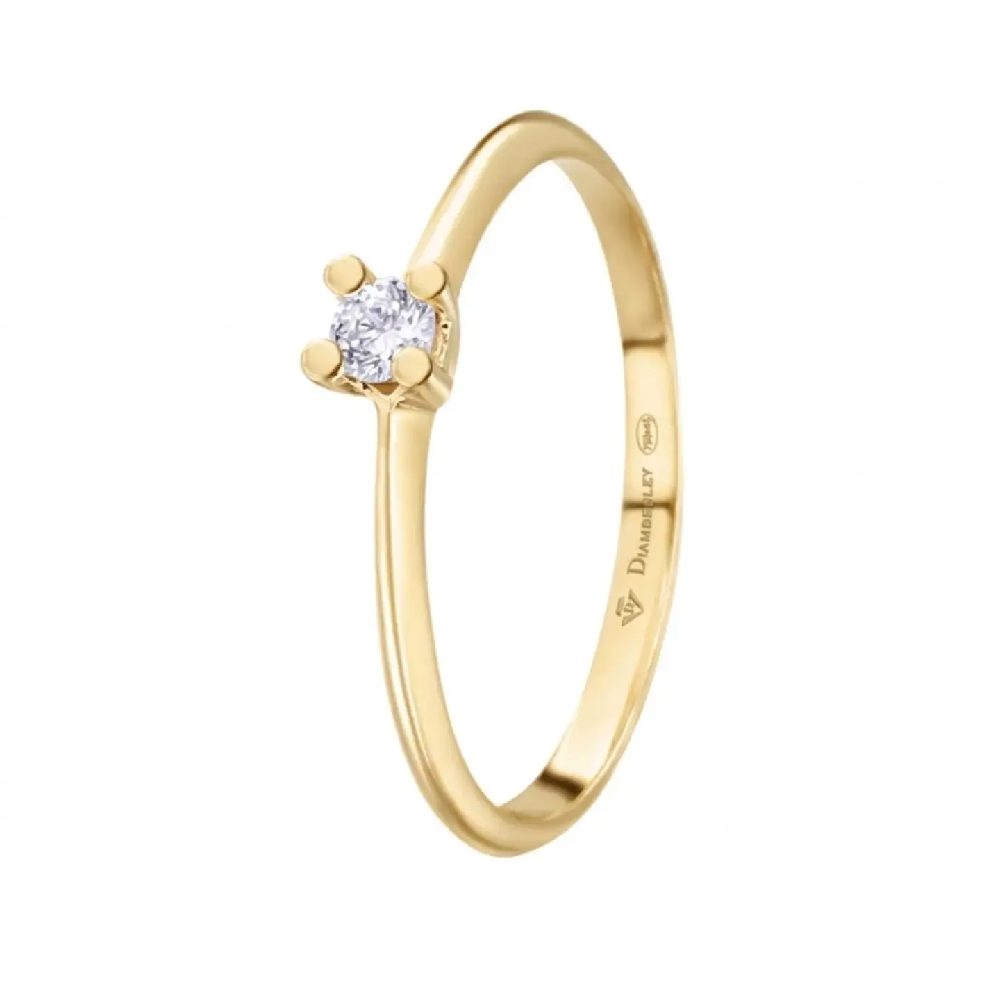 Anillo de Oro amarillo 18k solitario 1