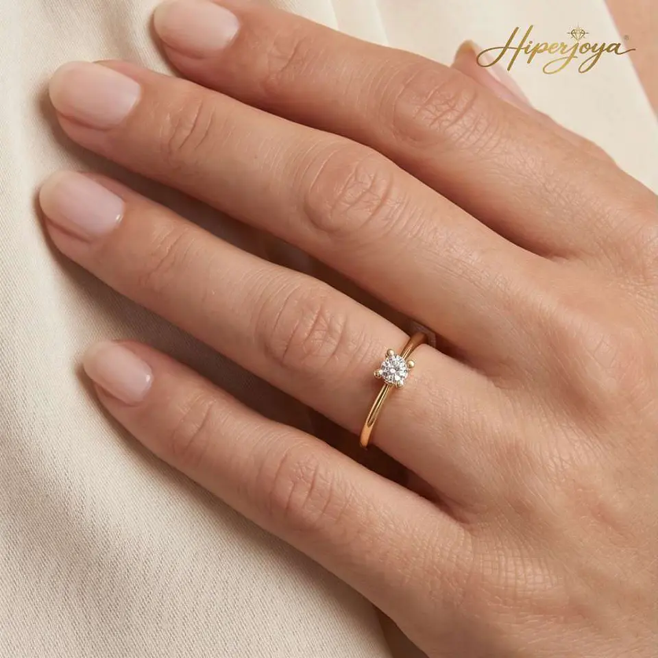 Anillo de Oro amarillo 18k solitario 2