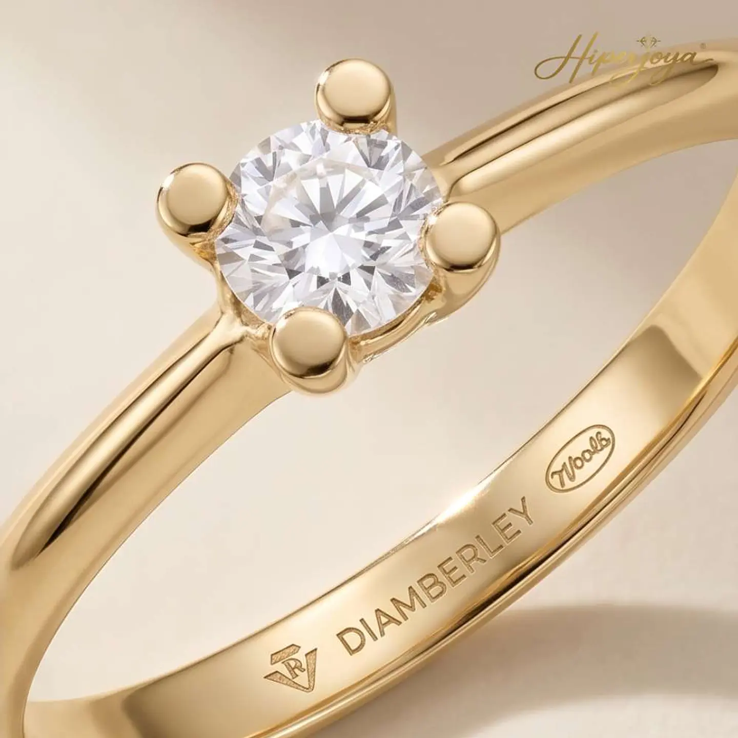 Anillo de Oro amarillo 18k solitario 3