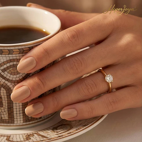 Anillo solitario para pedida Oro 18k 