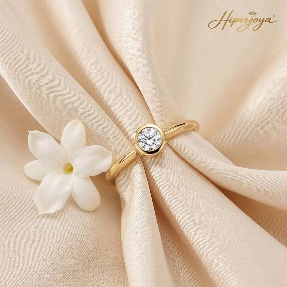 Anillo solitario de Oro 18k para noviazgo  4