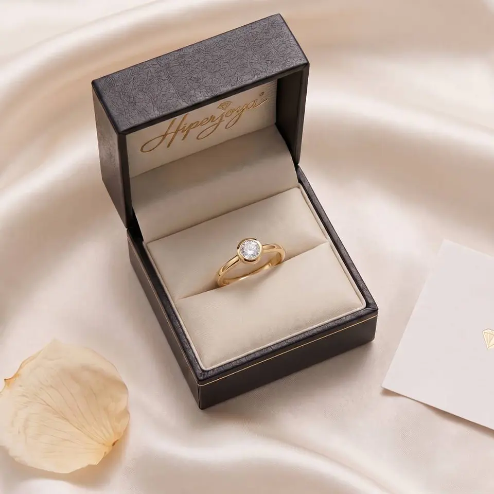 Anillo solitario de Oro 18k para noviazgo  5