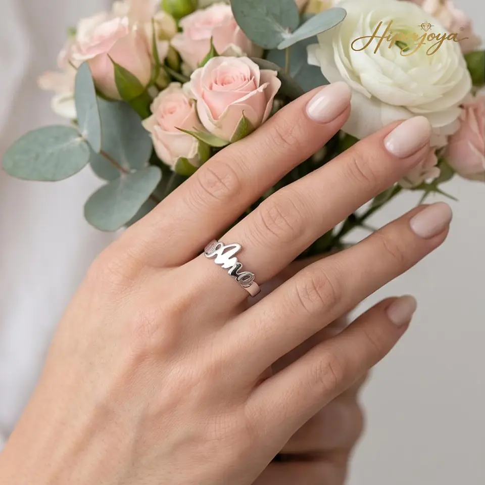 Anillo personalizado con nombre plata 2