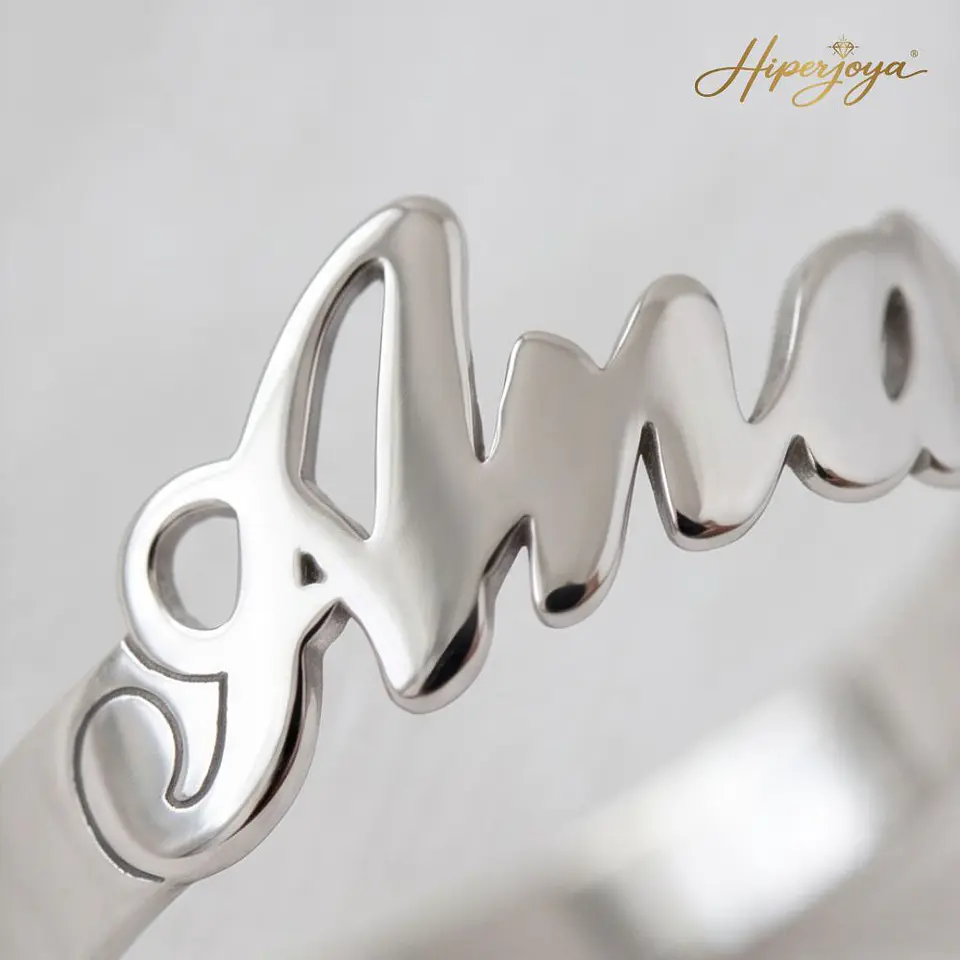 Anillo personalizado con nombre plata 3