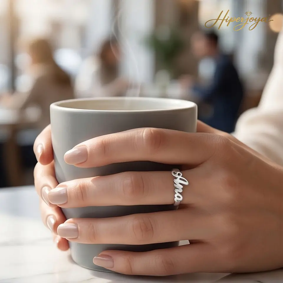 Anillo personalizado con nombre plata 4