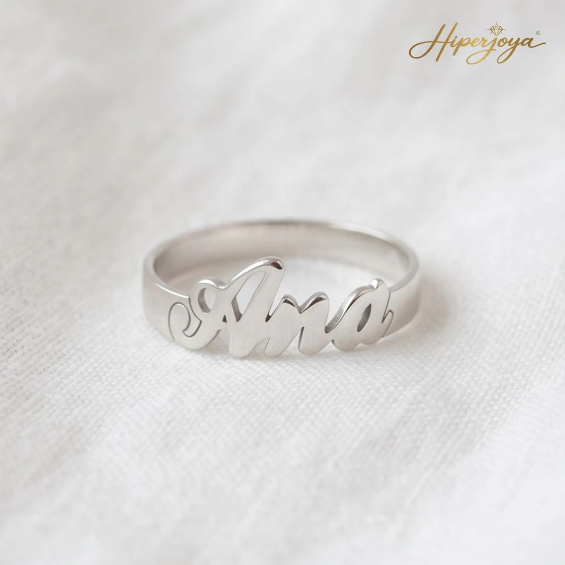 Anillo personalizado con nombre plata 5