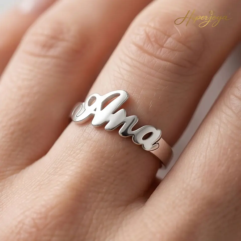 Anillo personalizado con nombre plata 6