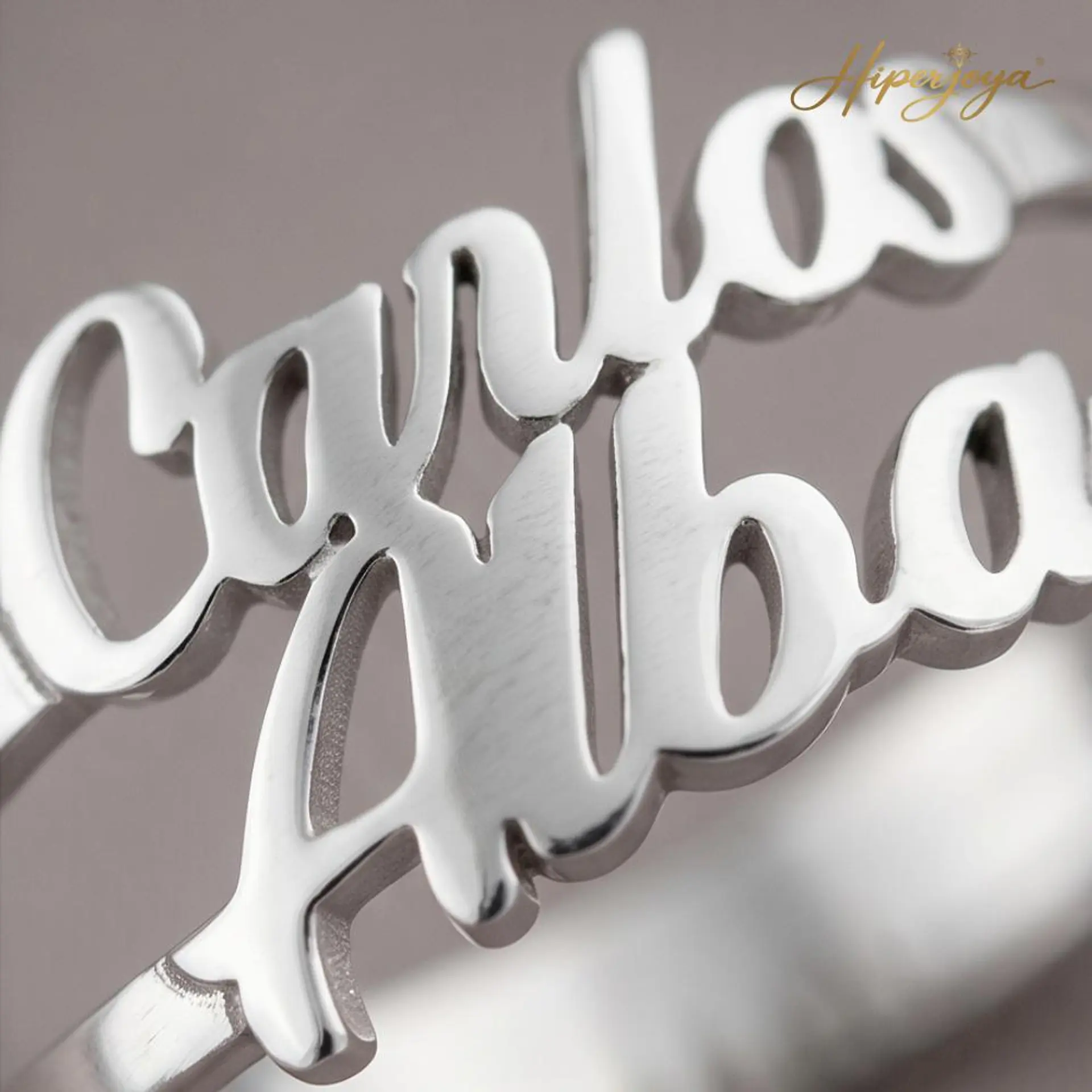 Anillo personalizado nombres en pareja plata 3